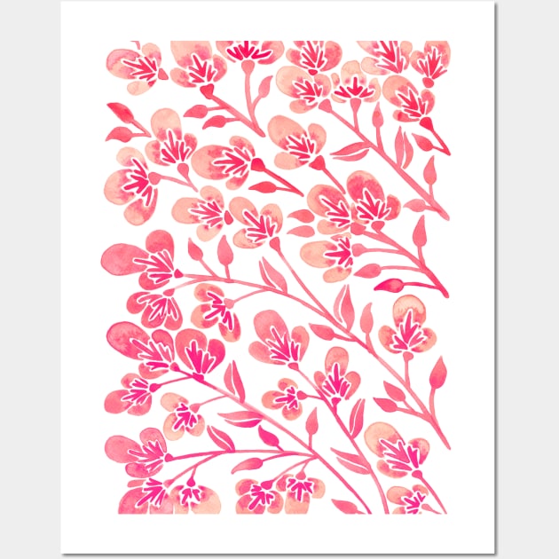 pink cherry blossoms Wall Art by CatCoq